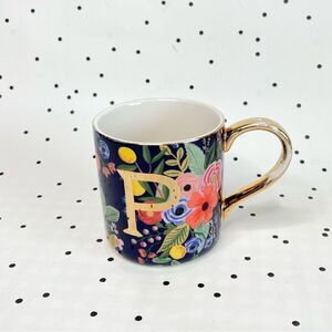 🌺 Anthropologie 🌺 Rifle Paper Co. Garden
Party Monogram Mug letter P blue